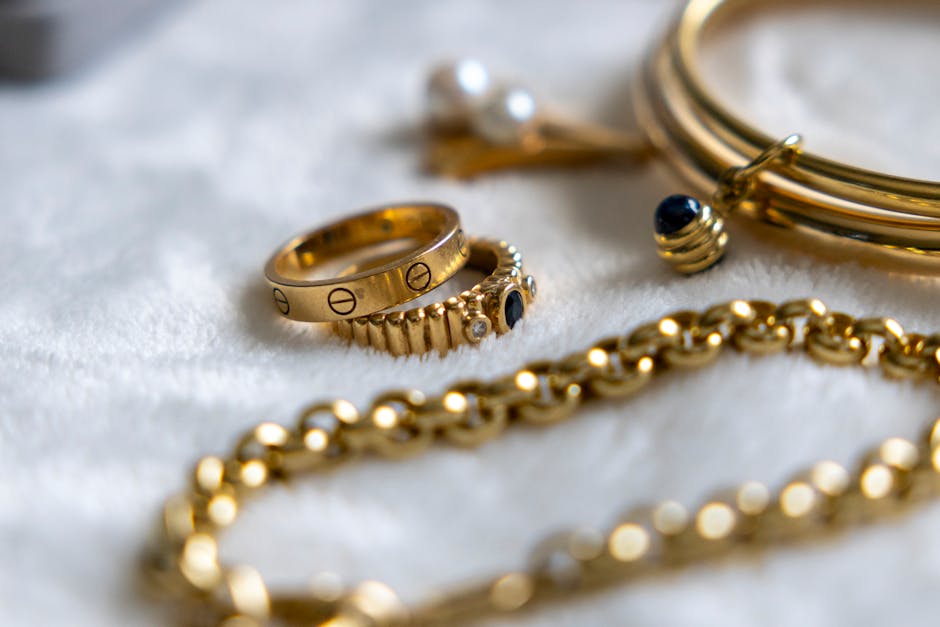 Gold rings bracelets and chains ready to sell online