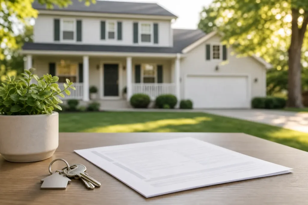 House keys and closing paperwork for a home sale with a HELOC