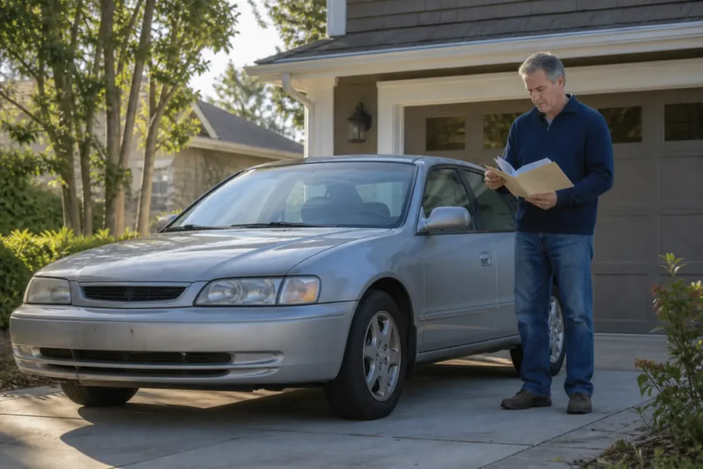 Older high-mileage car ready for sale