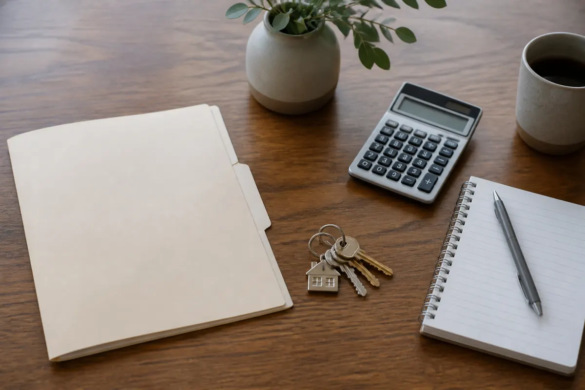 House keys and documents prepared for an inherited home sale