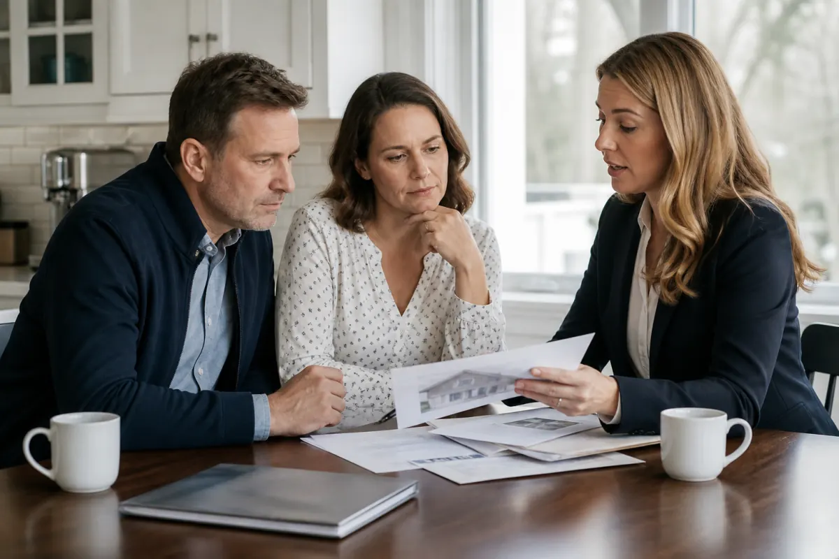 Family reviewing options for selling an inherited house