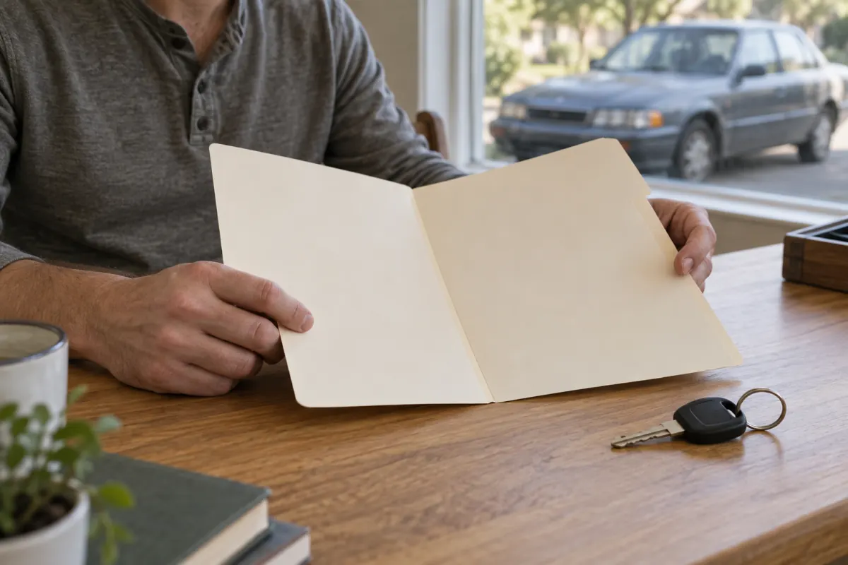 Reviewing vehicle documents before selling a damaged car