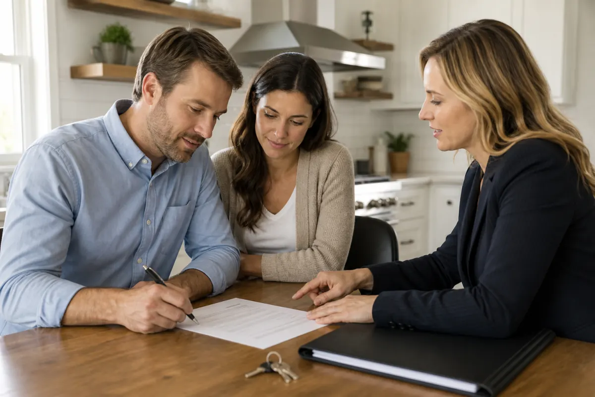 Home seller reviewing a property disclosure before selling without an inspection