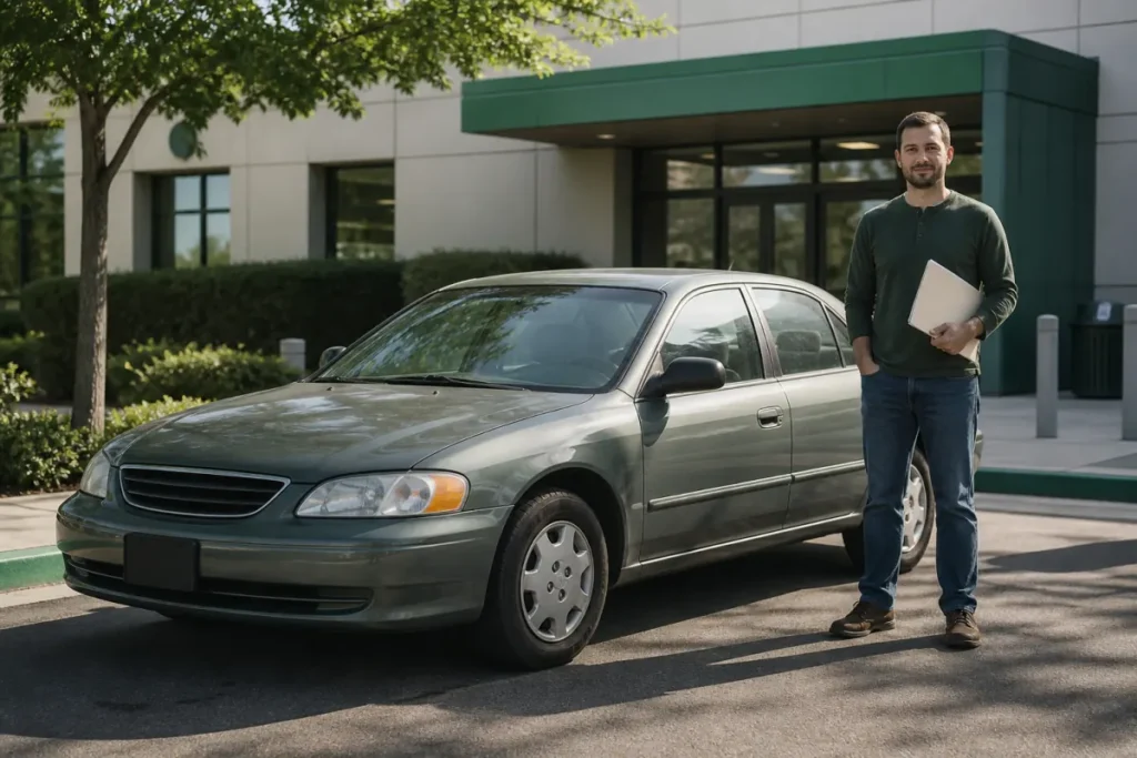 Used car owner preparing to replace a missing title