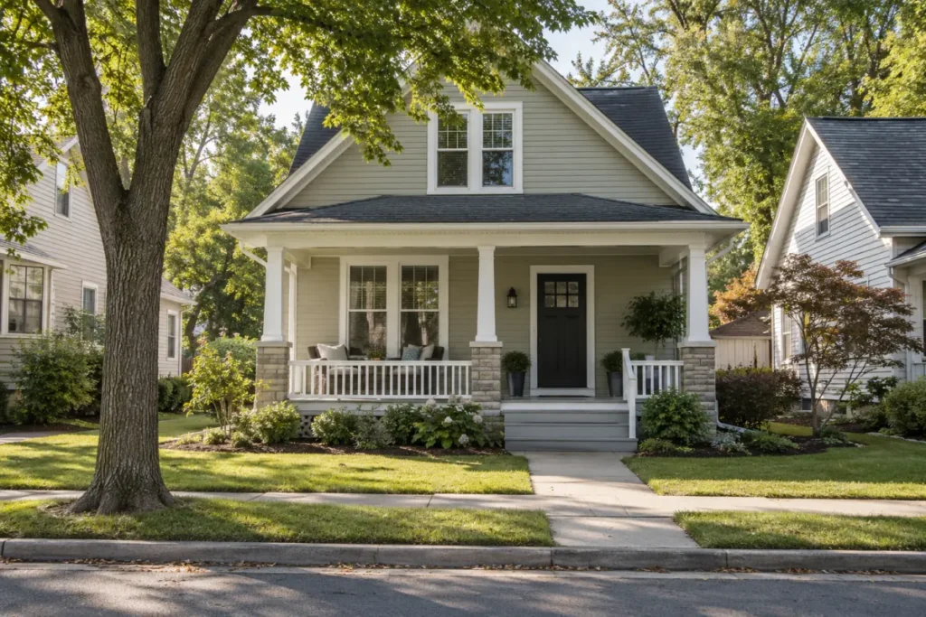 Modest house with a welcoming front porch